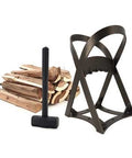 Houtklover +hamer +draagtas voor haardhout