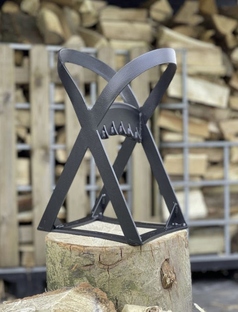 Houtklover +hamer +draagtas voor haardhout